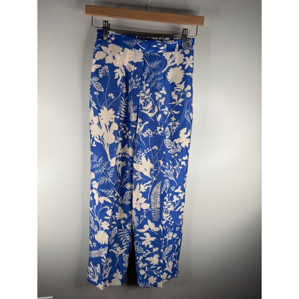 NWT Twinkle Hanspal Floral Printed Blazer Pants Set in Blue Meadow Print Size L - Picture 7 of 8
